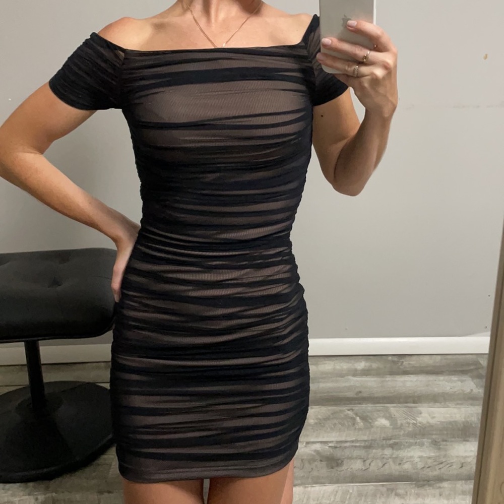 Bebe ruched dress